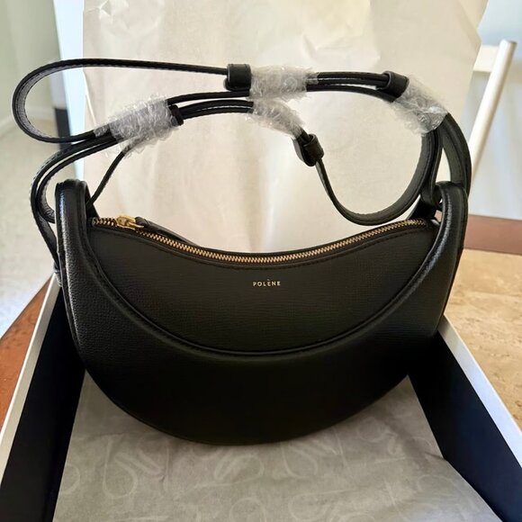 Polène Numéro Dix – Monochrome Black Textured Leather - Picture 4 of 10